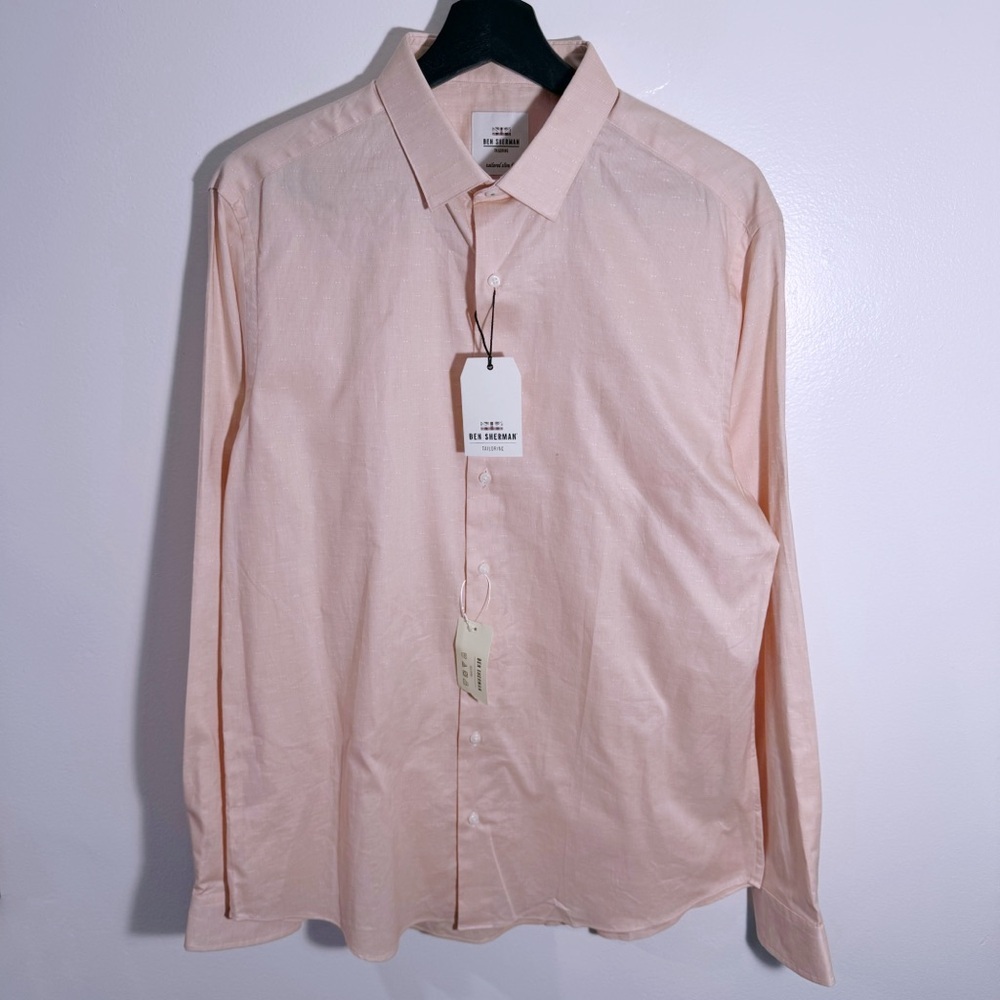 NWT Ben Sherman Tailored Slim Fit 100% Cotton Button Down Shirt Size 16 - 34/35